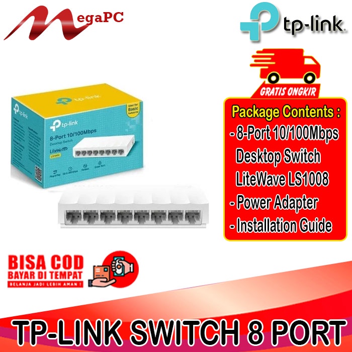 SWITCH HUB TP-LINK 8 Port 10/100Mbps