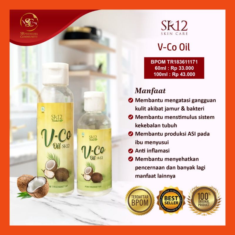 Minyak Kelapa Murni VCO SR12 Original Untuk Rambut dan Masak VICO Oil Asli Untuk Kulit Bayi Bumil Virgin Coconut Oil Kucing Kapsul Mpasi Urut