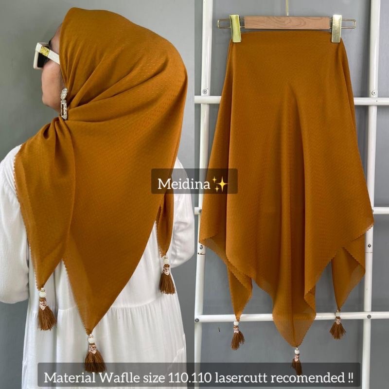 SEGI EMPAT POLOS Tassel Bandul waffleruby segi 4 viral TERBESTSELLER
