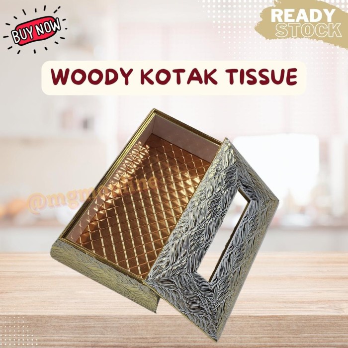 Woody Tempat Tissue elegant kotak tisu golden tissue box modern