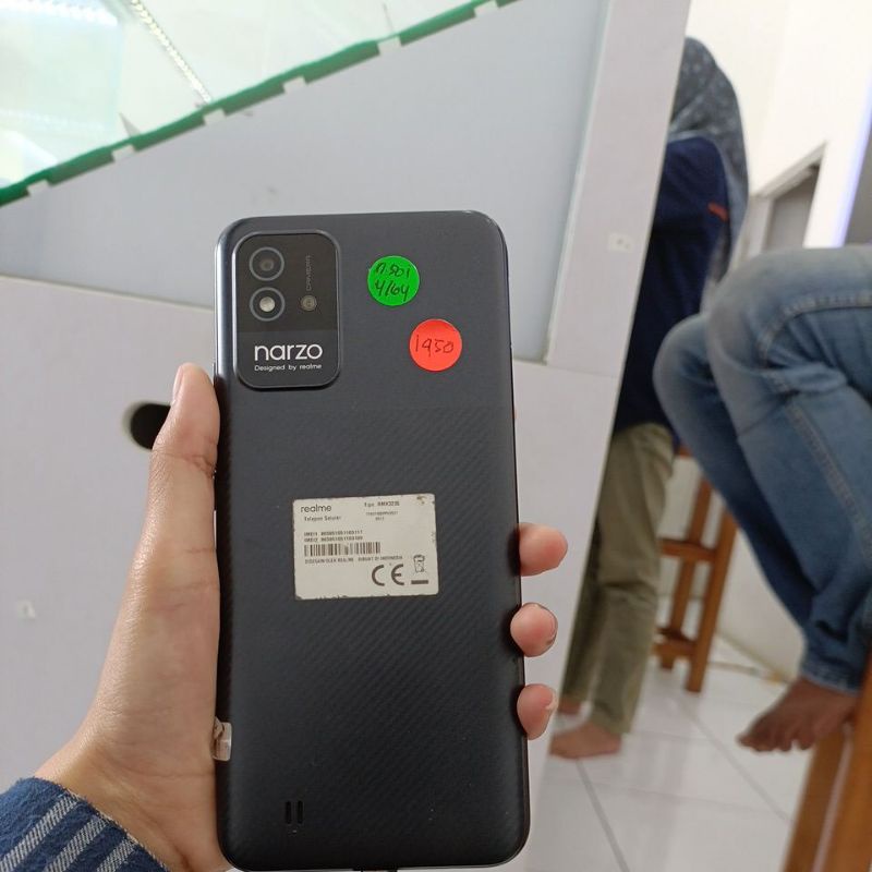 Hp Second Realme Narzo n 50 i ram 4/64 Gb Fullset, (RIEL)