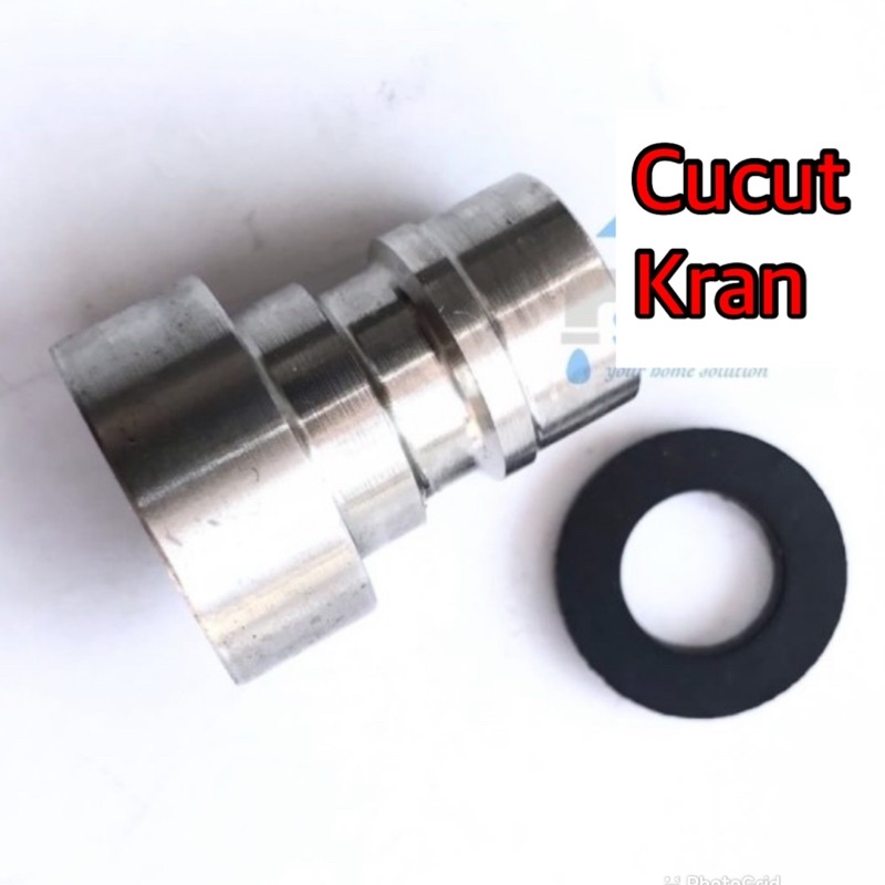 Cucut Kran Taman Stainless 304/ Sambungan ketan ke selang/ CUCUT KERAN TAMAN 1/2 INC/ sambungan kran ke selang 5/8 CUCUT KRAN SUS 304 cucut kran taman 1/2 inch sambungan shower nepel sock kran taman closet bhn stainless sus 304