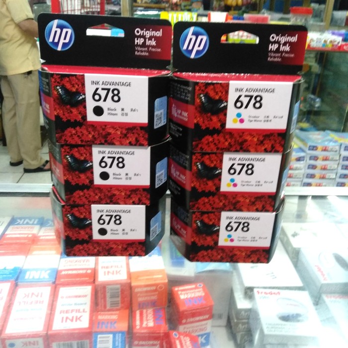 Ink Catridge Hp 678 Black & 678 Colour Original Ink Advantage Catridge