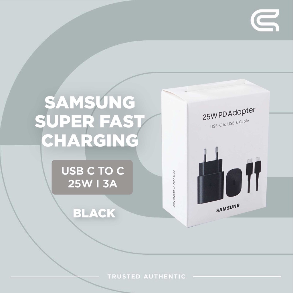 SAMSUNG SUPER FAST CHARGING TYPE C 25 WATT C TO C ORIGINAL HITAM