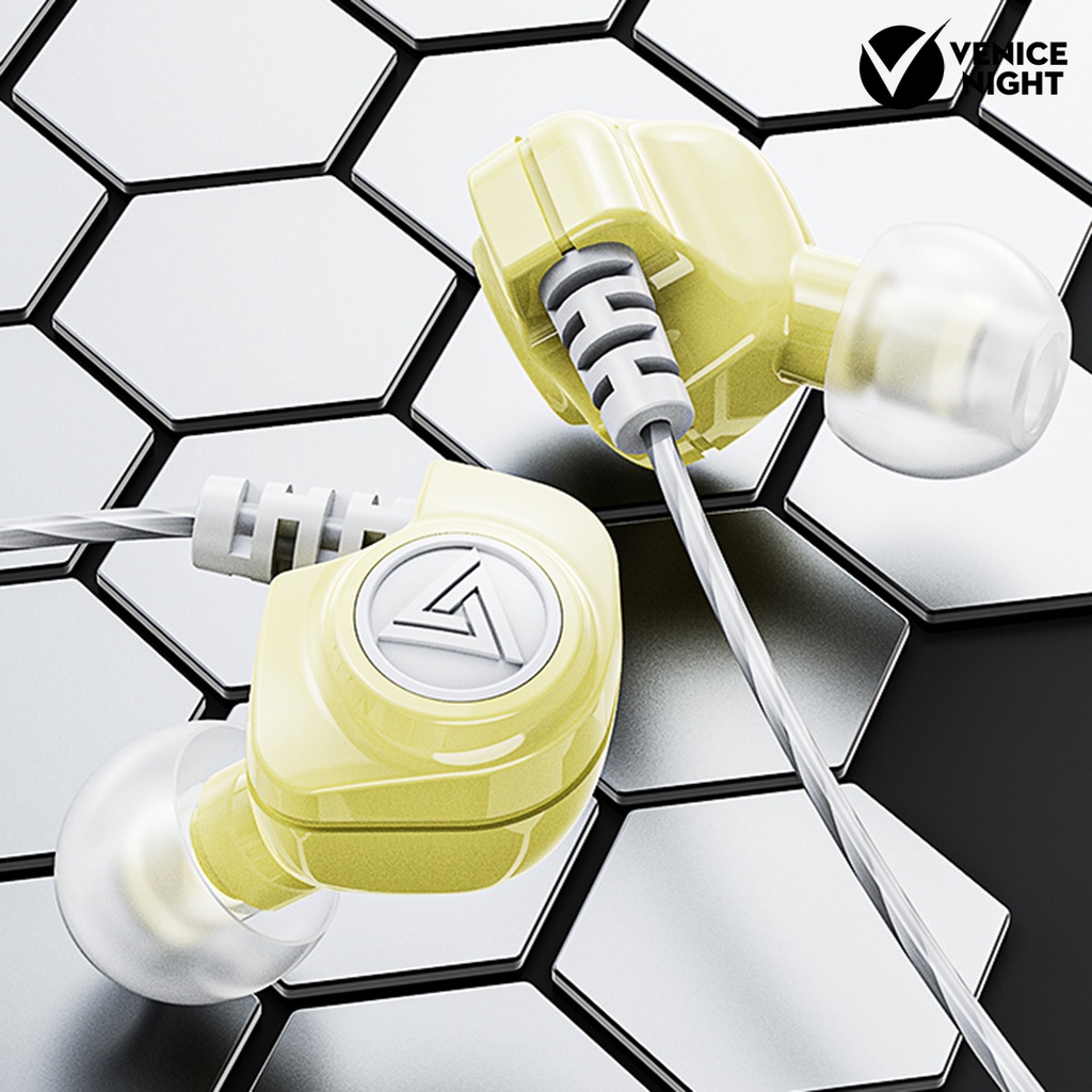 (VNEP) (Berkabel) 2Pcs SK5 Earbud Bergaya Kontrol Kawat In-Ear 3.5mm Earphone yang Dapat Dilepas dengan Mikrofon untuk Olahraga