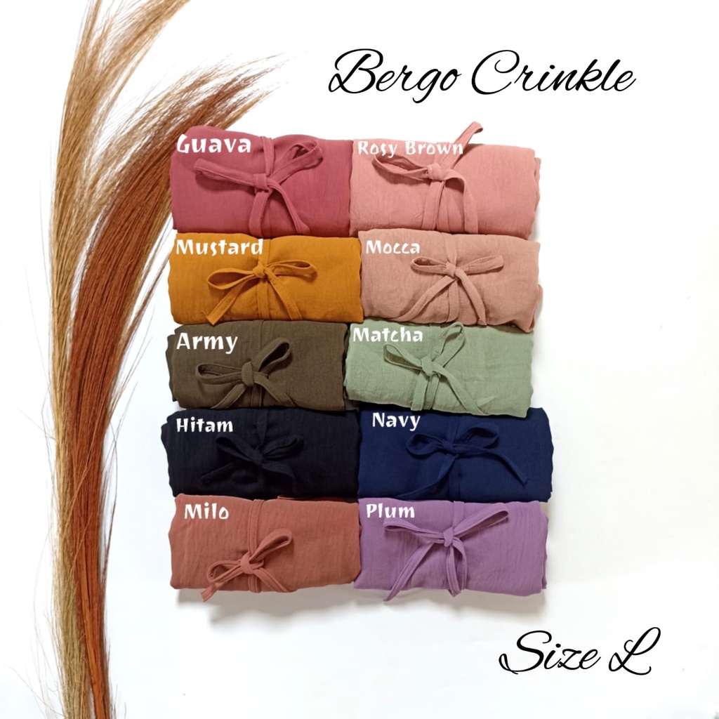 Bergo Crinkle Airflow jilbab Premium tali belakang