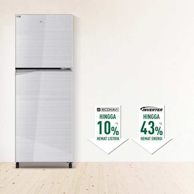 PANASONIC KULKAS LEMARI PENDINGIN REFRIGERATOR FRIDGE NR BB200V-S BB210V-S