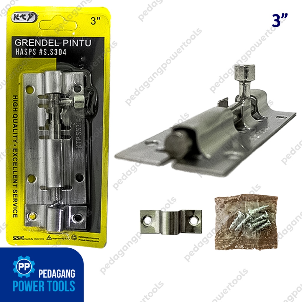 KTP GRENDEL 3&quot; PUTIH SELOT KUNCI JENDELA PINTU KAMAR MANDI STAINLESS