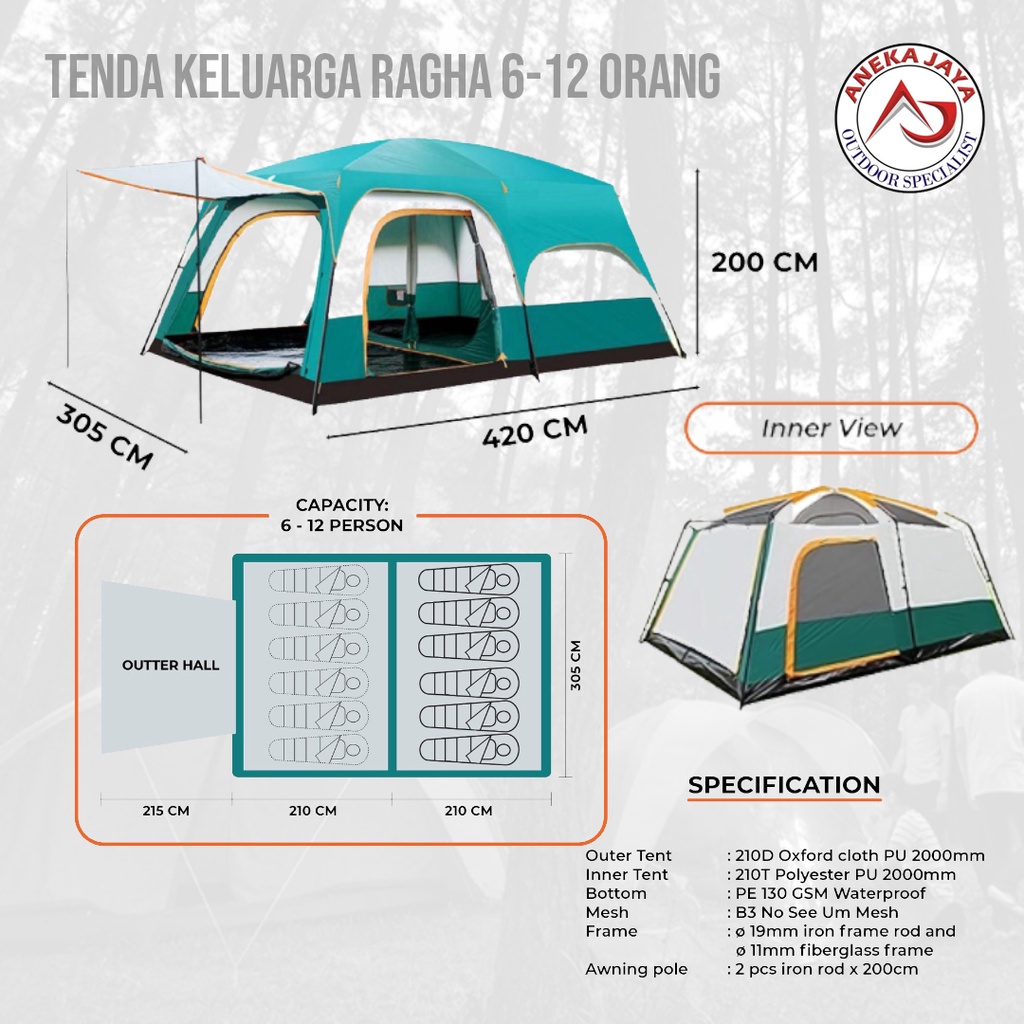 TENDA KELUARGA RAGHA 6-12 ORANG