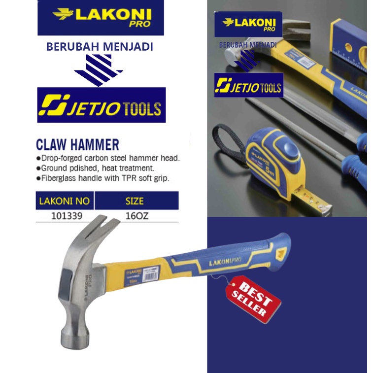 101339 Palu Kambing / Claw Hammer 16 OZ Lakoni Pro / Jetjo Tools