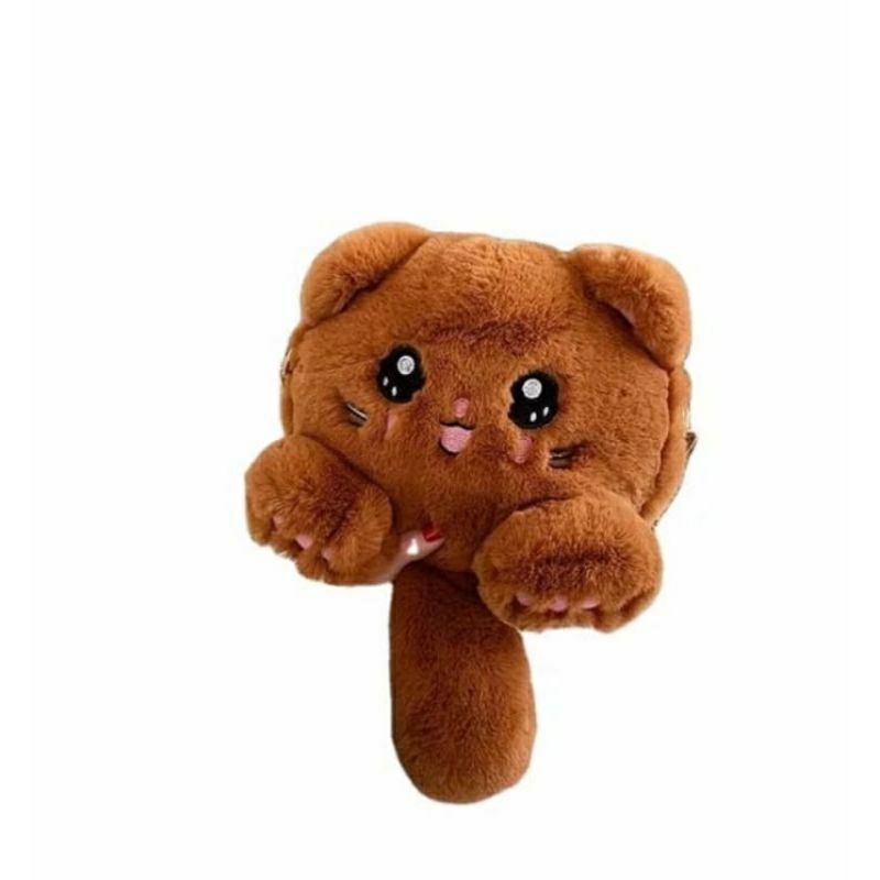 Tas Selempang Boneka Kucing | Tas Selempang Miaw | Bahan Bulu import dari korea | Murah Bisa COD