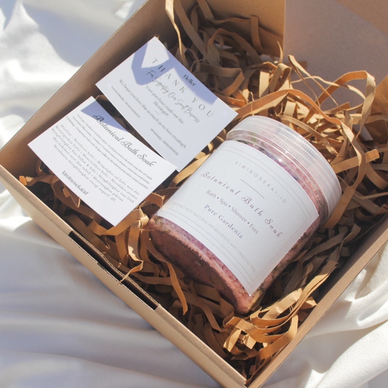 Hampers Gift Box - Souvenir Box Bath Soak Bath Salt Garam Mandi Sea Salt aromatherapy Buttrtfly Pea 