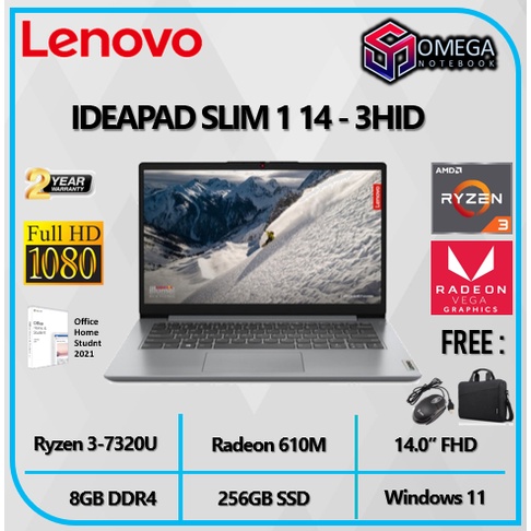 Lenovo IdeaPad Slim 1 14ALC7 Ryzen 3 7320U 8GB 512SSD RADEON 610M W11+OHS 14.0&quot;FHD - 3HID