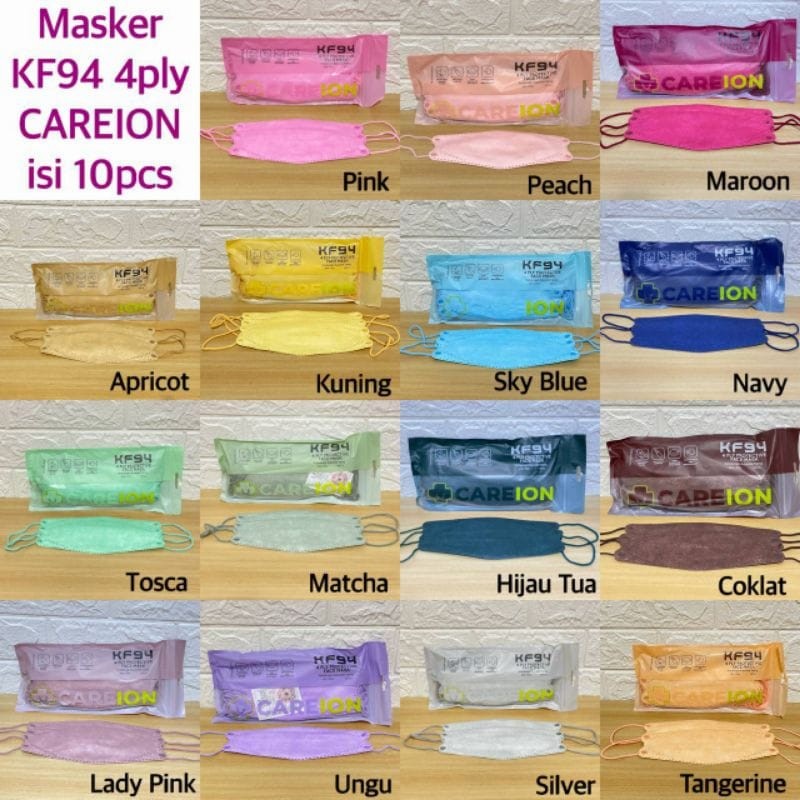 MASKER KF94 CAREION WARNA 4Ply Isi 10 Pcs