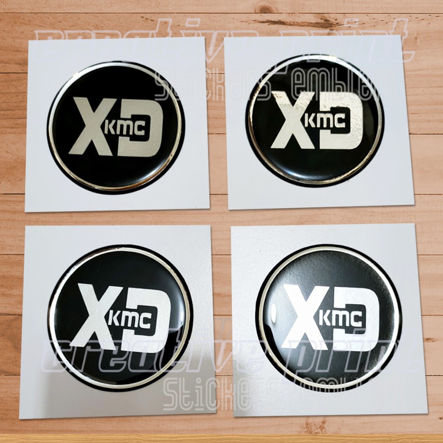 Sticker Timbul Tutup Dop Velg XD-KMC 4 Pcs