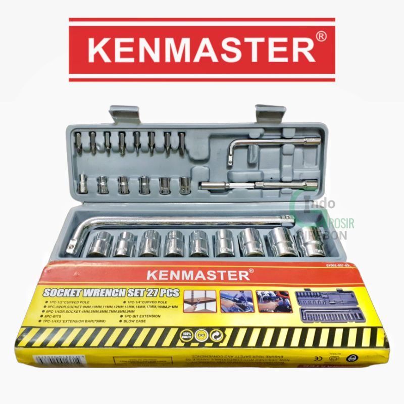 KENMASTER Kunci Sok Set 27 Pcs Kunci Socket Wrench Sock Motor Murah Berkualitas