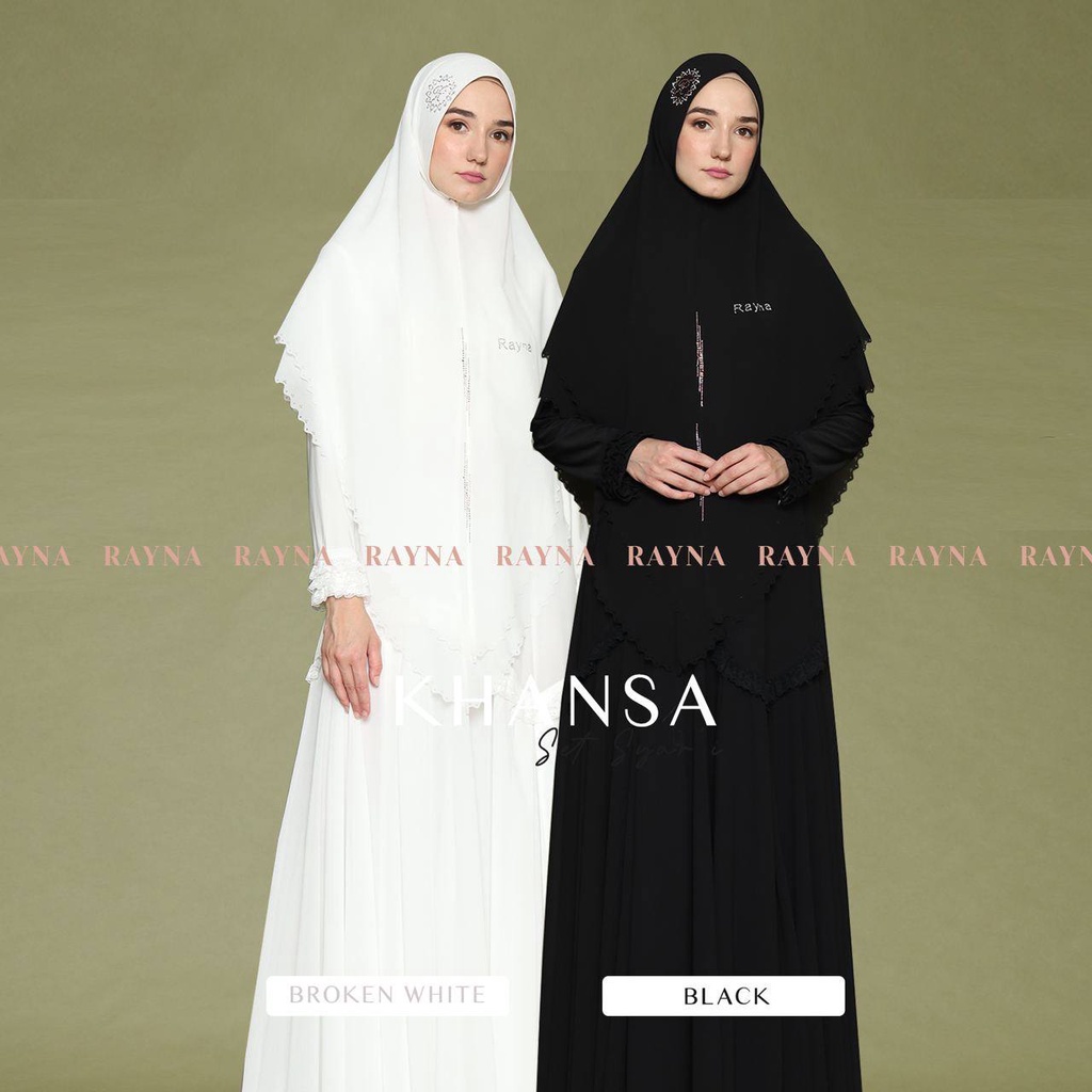 gamis set khansa  syari by rayna / gamis rayna branded original /ORIGINAL Gamis Syari Umroh KHANSA S