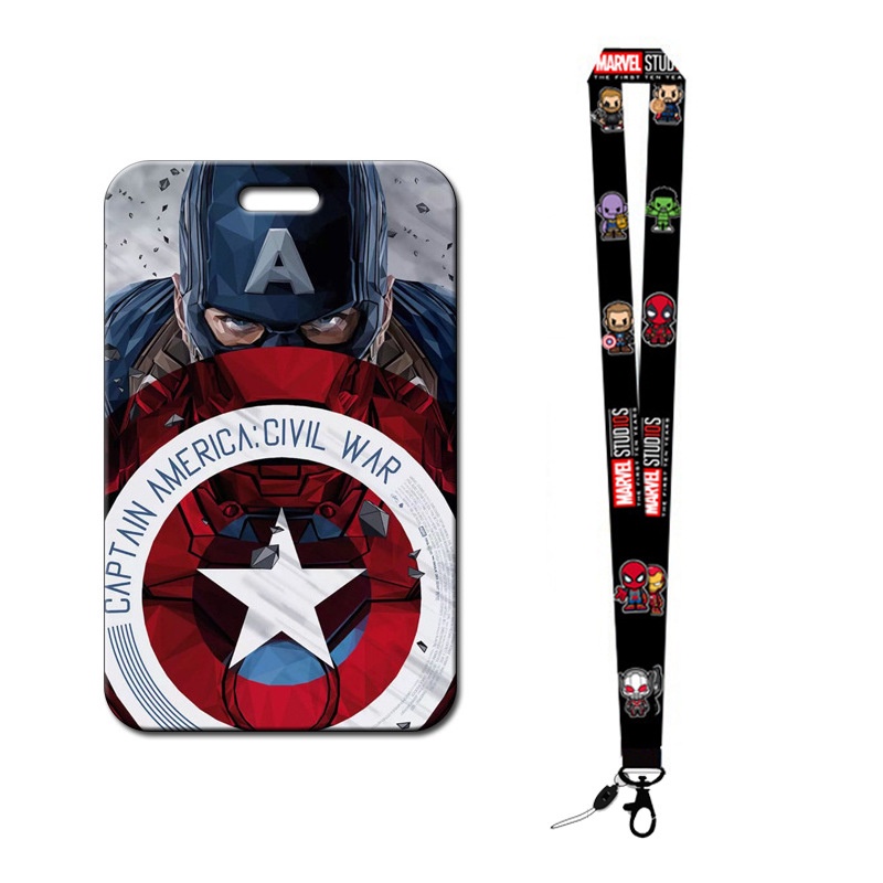 Holder Kartu Motif Kartun Marvel Dengan Lanyard Untuk Mahasiswa