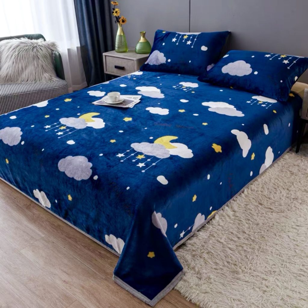 Selimut Bulu Dewasa Uk 140x200 Motif Star Night