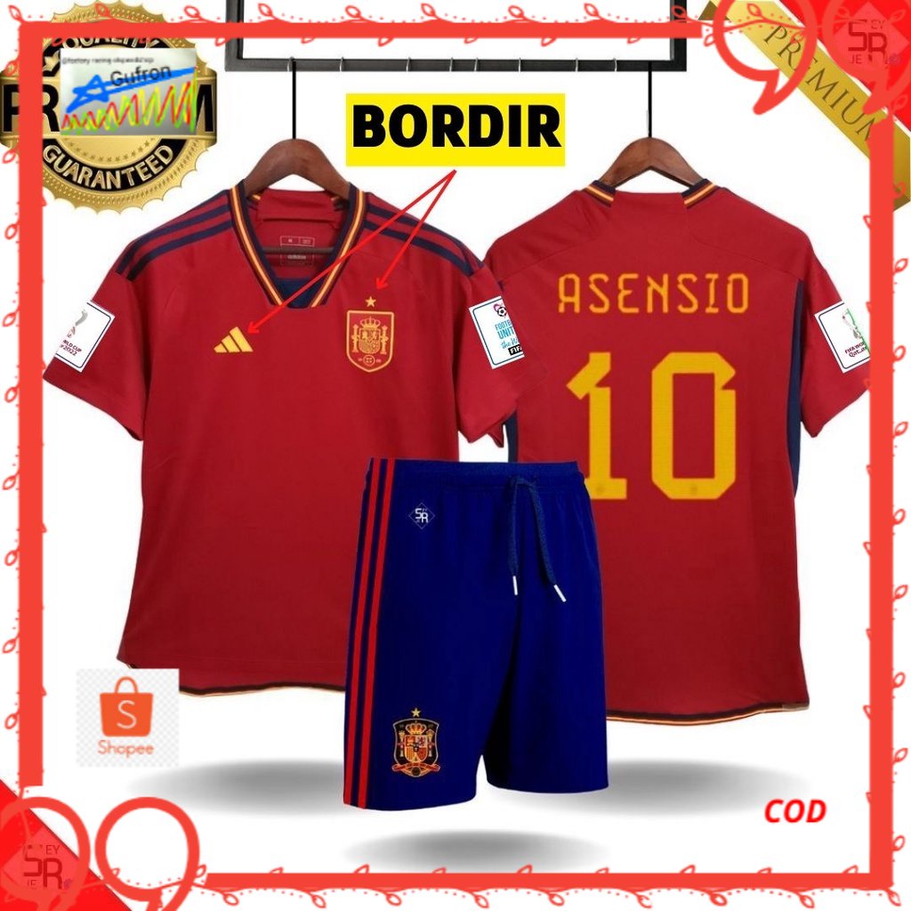 Terbaru Jersey SPANYOL home 2022 baju bola spain ori piala dunia