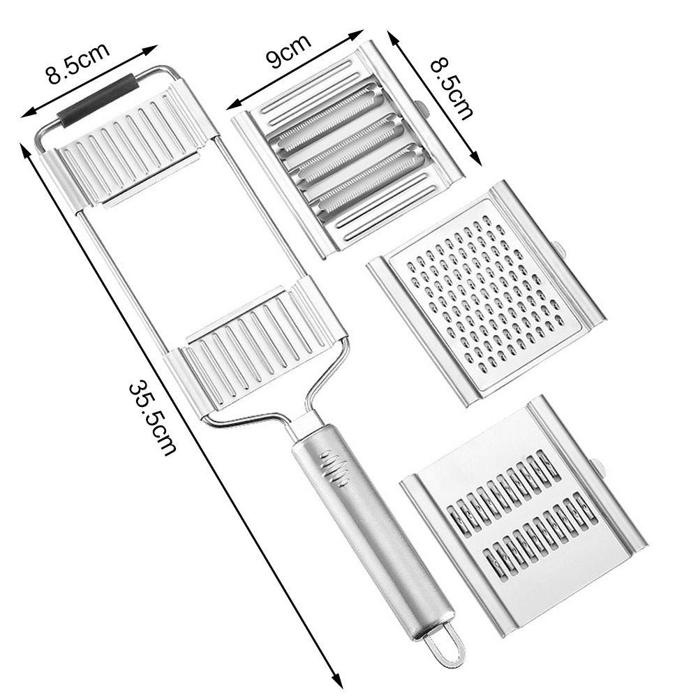 Preva 3pcs/set Chopper Sayur Aksesoris Dapur Praktis Stainless Steel Tiga Mata Pisau Dapat Diganti Pemotong Sayuran Multi-Fungsi