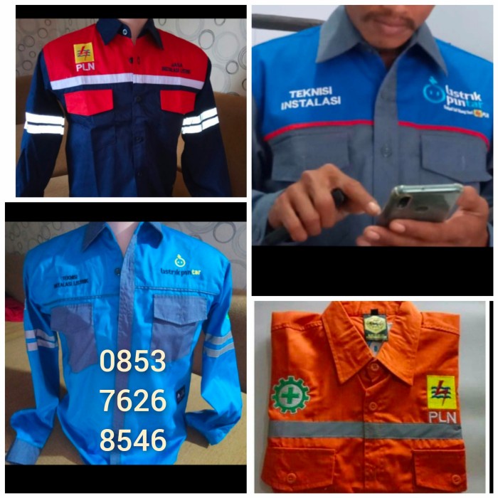 Univ Baju Kemeja Panjang Seragam Pln Listrik Pintar