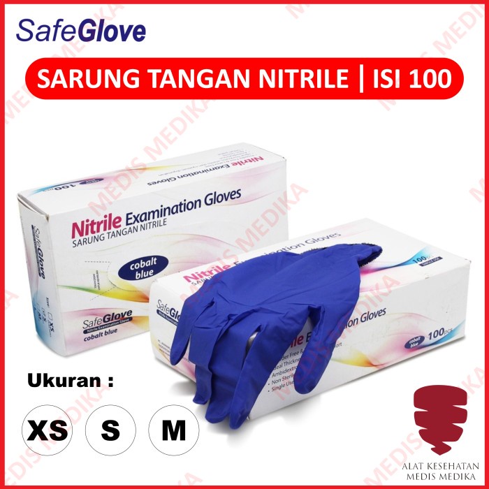 Sarung Tangan Nitrile Cobalt Blue Ukuran XS S M L Onemed Medis  Handscoon Handscon Handskun Karet La