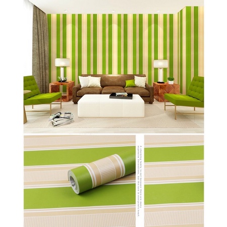 Wallpaper Sticker Salur Hijau 45cm x 1meter