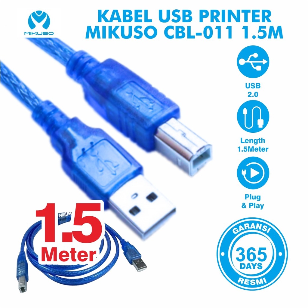 KABEL USB DATA PRINTER MIKUSO CBL-011 1.5M