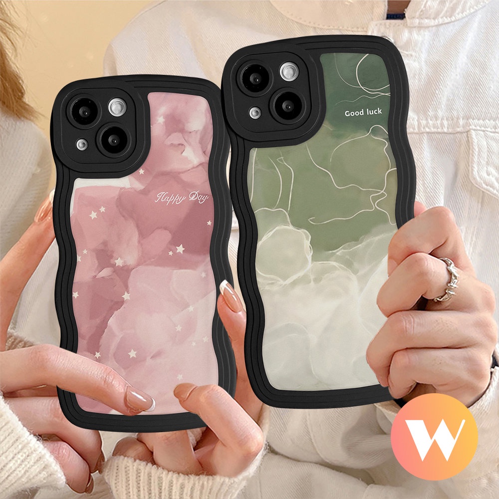 Halo Dyed Watercolor Soft Tpu Case Realme C33 C25 10 C21Y C25s C31 C15 C30 C35 C25Y C21 C20 C11 C12 C3 C17 8i 7 8 9i 7i 5i 6i 5s 9 Pro+8Pro Narzo 50 20 50A Couple Sarung Tepi Wavy