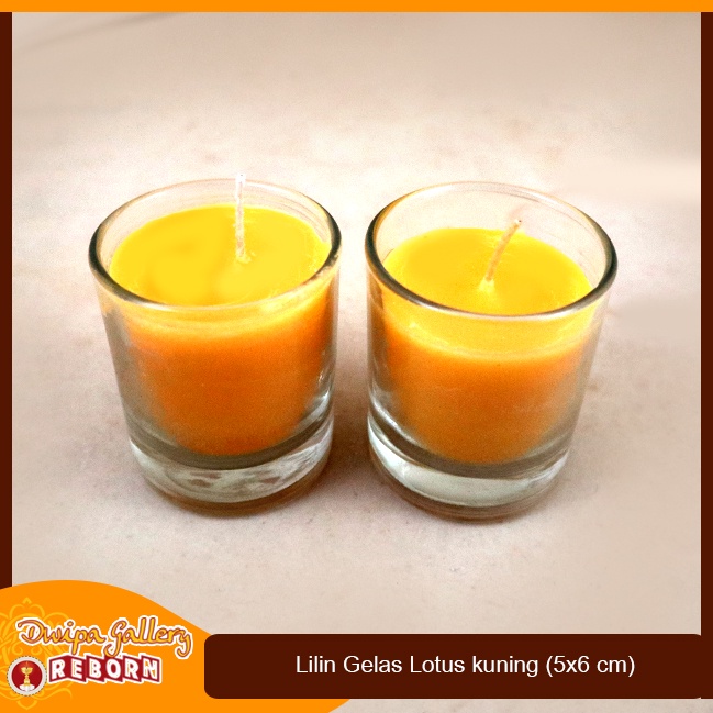 Lilin Gelas Kuning Stearin Wax Dekorasi Cafe Resto Hotel Spa Serbaguna