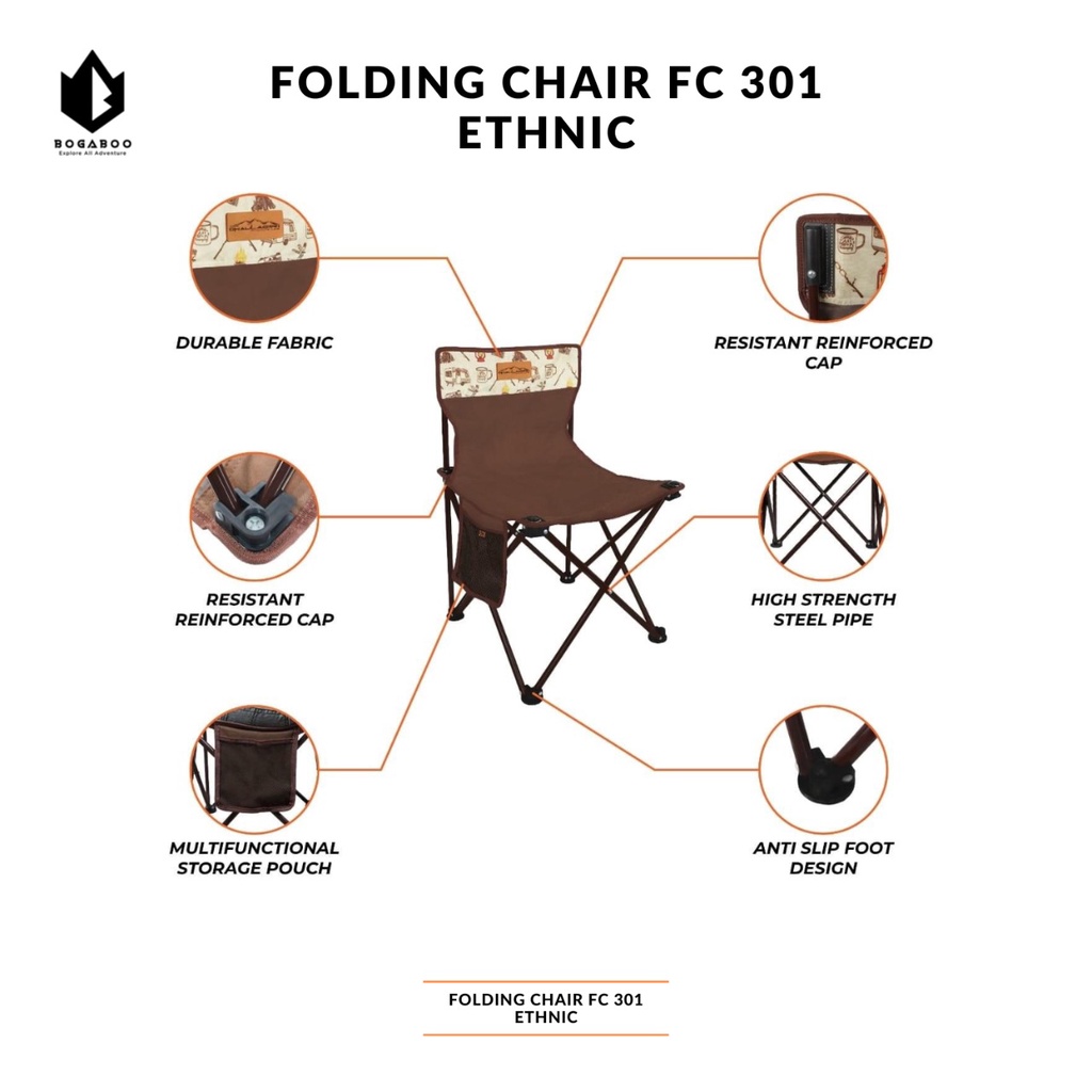 BISA COD Dhaulagiri Folding Chair FC 301 Etnik Portable  - Kursi Lipat Outdoor - Kursi Lipat Camping - Kursi Lipat Camping