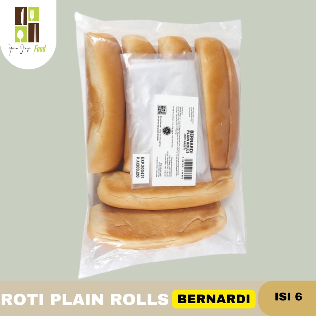 Roti Bun Roti Burger Wijen Bernardi / Roti Burger Polos isi 6 [330g]/ Roti Hotdog isi 6