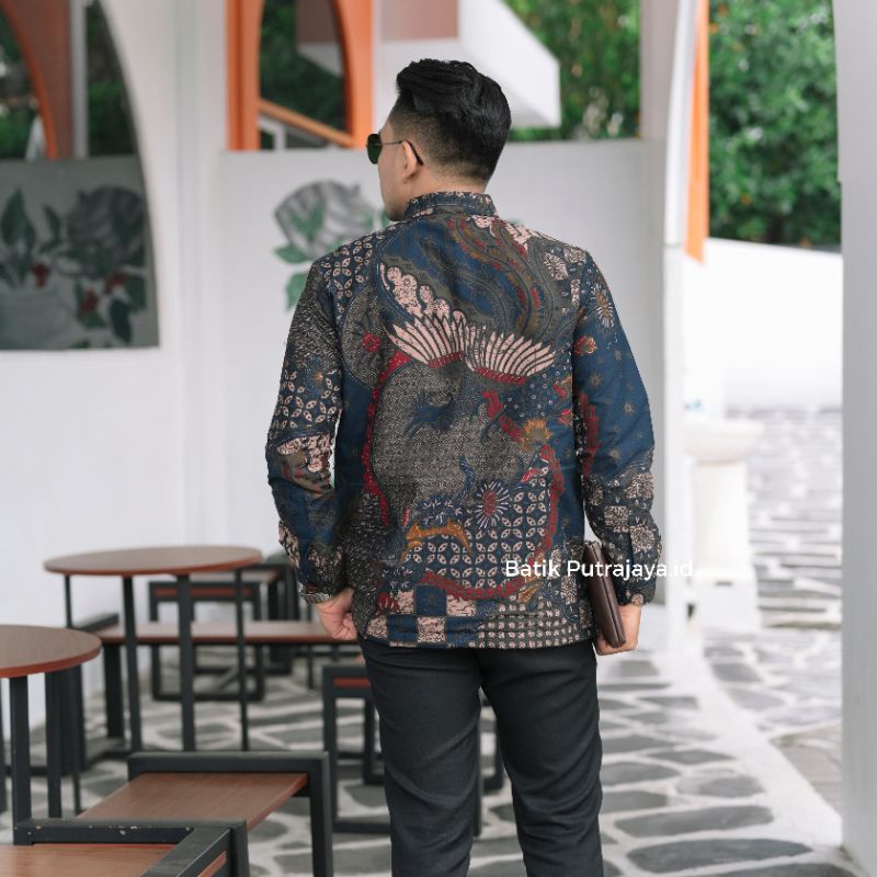 WIRYAWAN Baju Batik Pria Lengan Panjang Slim Fit Premium Furing Modern Adem Katun Kemeja Formal