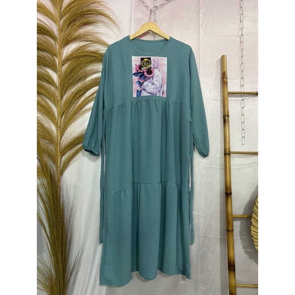 SAHILA MIDI DRESS CRINKLE AIRFLOW LD 110 REALPICT || MIDI DRESS SABLON CRINKLE