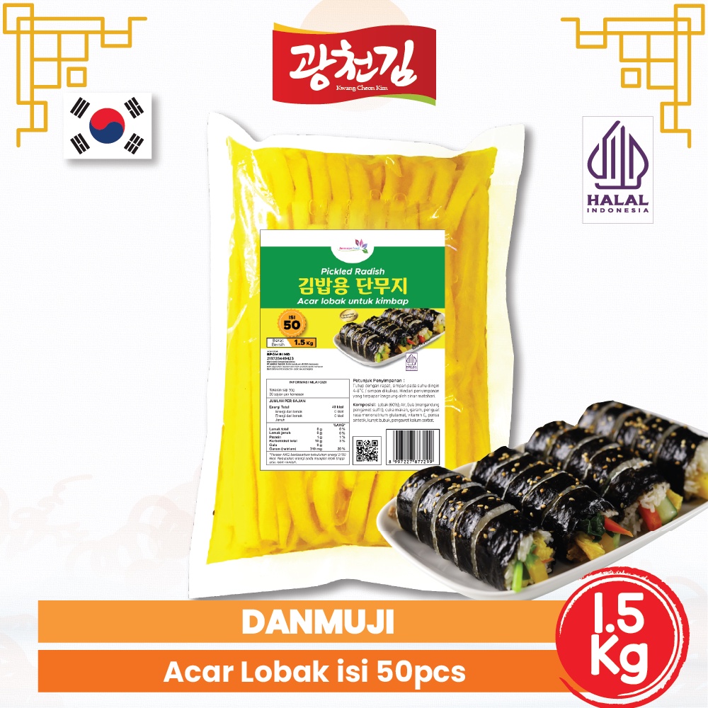 

KC. Danmuji Panjang Kimbab Acar Lobak Kuning Untuk Kimbab 1.5 KG Isi 50 Potong Panjang