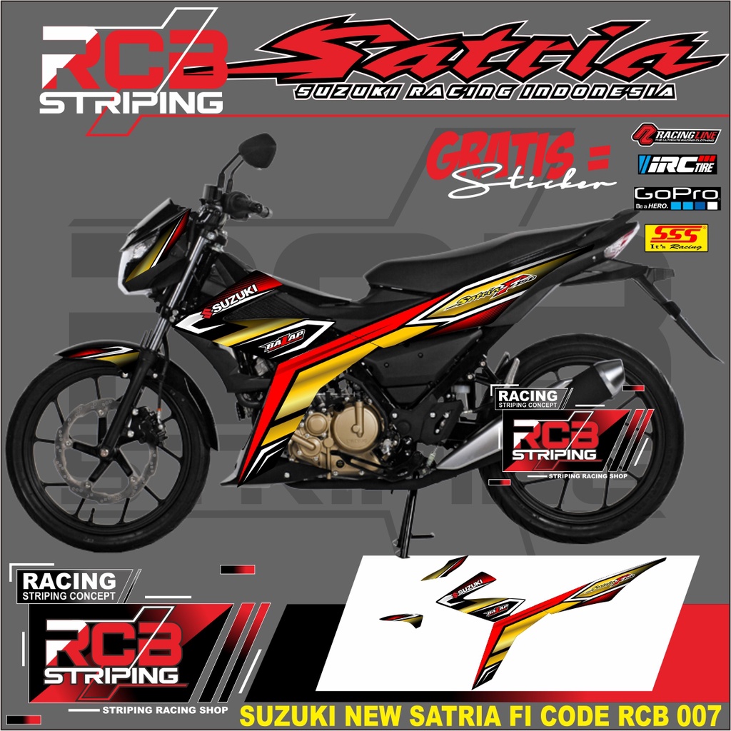 Striping SATRIA FU FI 150 - Desain Striping Satria Fi 150 - Sticker Striping Satria Fu .RCB 007