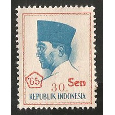 

R 166 PRANGKO INDONESIA 30 SEN TEMA PRESIDEN SOEKARNO KONDISI BELUM ADA CAP