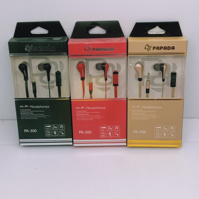 [ PA-300 ] Hi Fi Stereo Earphone Papada Headset Bass Handsfree Earphone Headset Henset Hansfree Super Bass Papada High Quality