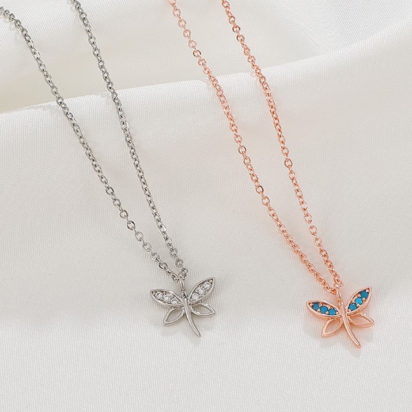 kalung fashion small dragonfly zircon necklace jka255(3f2)