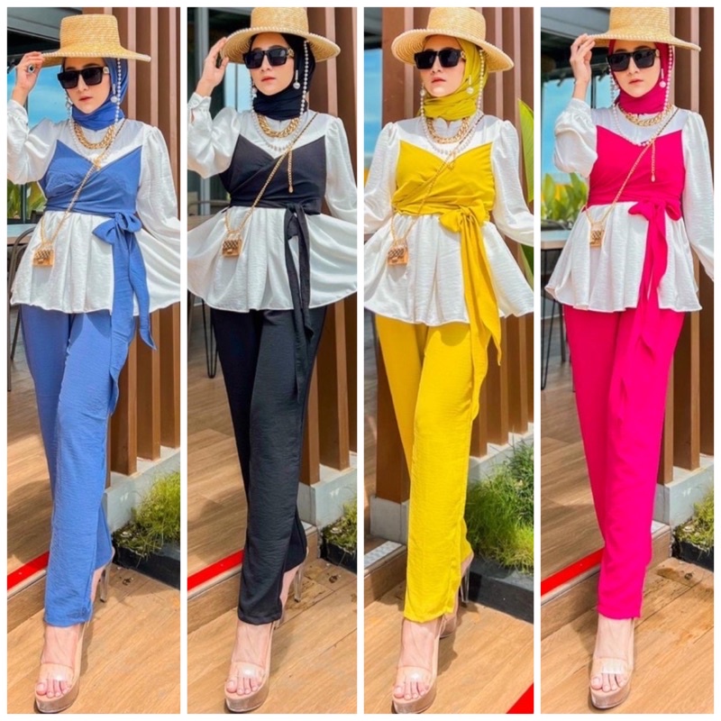 ONE SET VIRAL LESTI / SETELAN LESTI KEKINIAN OOTD FASHION HIJABERS