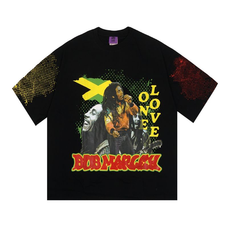 Oversize T-shirt Black Bob Marley