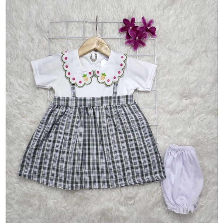 Baju Bayi Perempuan Dress kotak babygirl