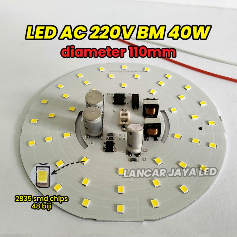 PCB LED AC BM 40W Sparepart Lampu