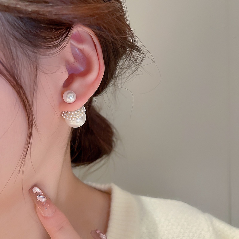 Anting Tusuk Gantung Desain Geometri Hias Mutiara Gaya Unik / Eropa / Amerika Untuk Wanita