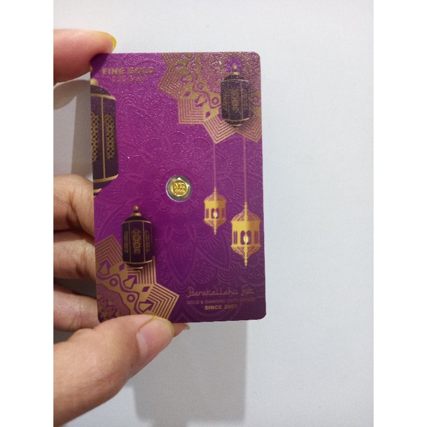 MiniGold Barakallah Fiik Ungu 0.25 gram | emas batangan murni 24 karat | logam mulia | fine gold 99.
