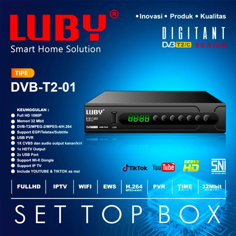 TERMURAH PROMO STB MATRIX DVBT-2 APPLE HD MERAH, LUBY 01 Evercoss  SOGO POLYTRON 620T2 POLYTRON 700T