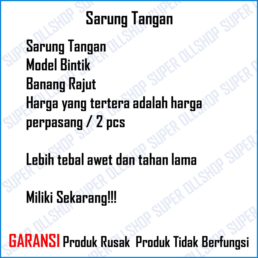 Sarung Tangan Rajut Bintik Kuning Tukang Proyek / Sarung Tangan Rajut Proyek Kain Benang Bintik Jahitan Rapi Tebal 2 Pcs Dapat Sepasang