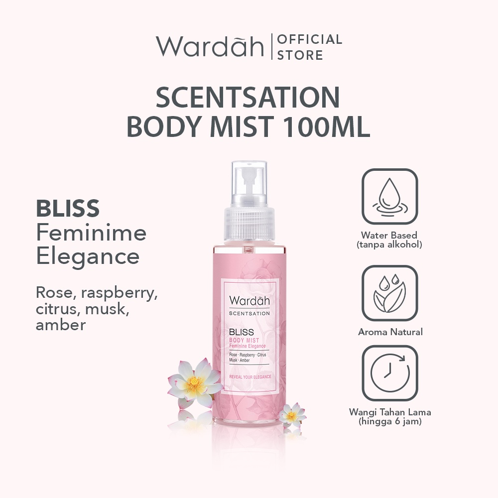 Wardah Scentsation Body Mist 100 ml - Parfum Wanita - Girlsneed77 Medan Beauty Care Cosmetics COD Skincare Kosmetik