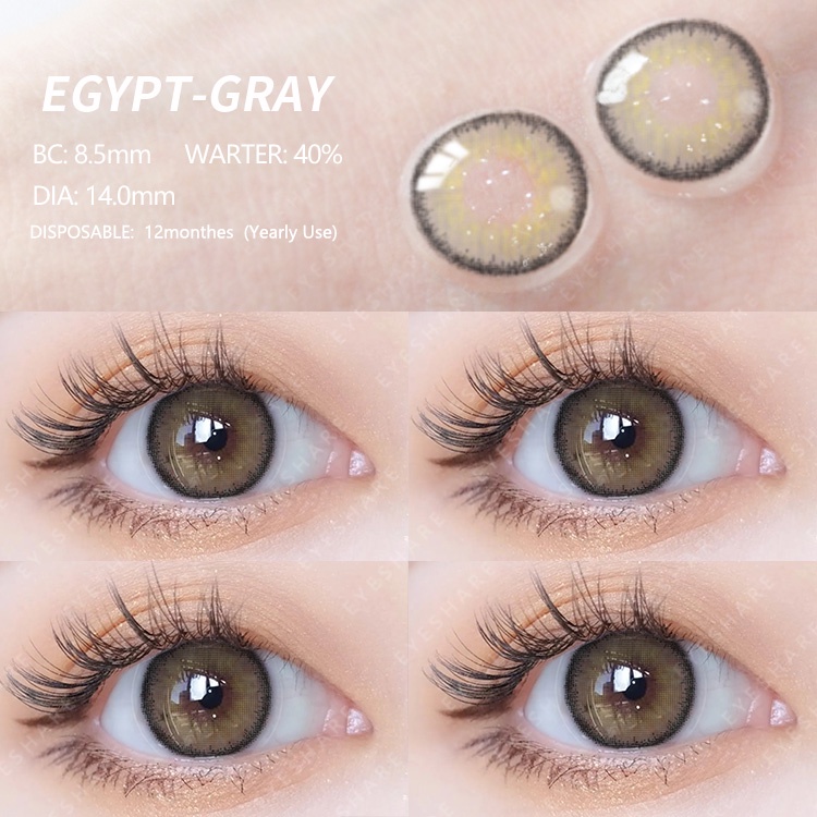 【COD】 DIAMOND SOFTLENS  BIG EYE Soft Colored Contact lens Yearly Use Ensa Mata Soflen Mata Brightsoftlens soflens Mata Kore/import korea softlens-EGYPT-GRAY